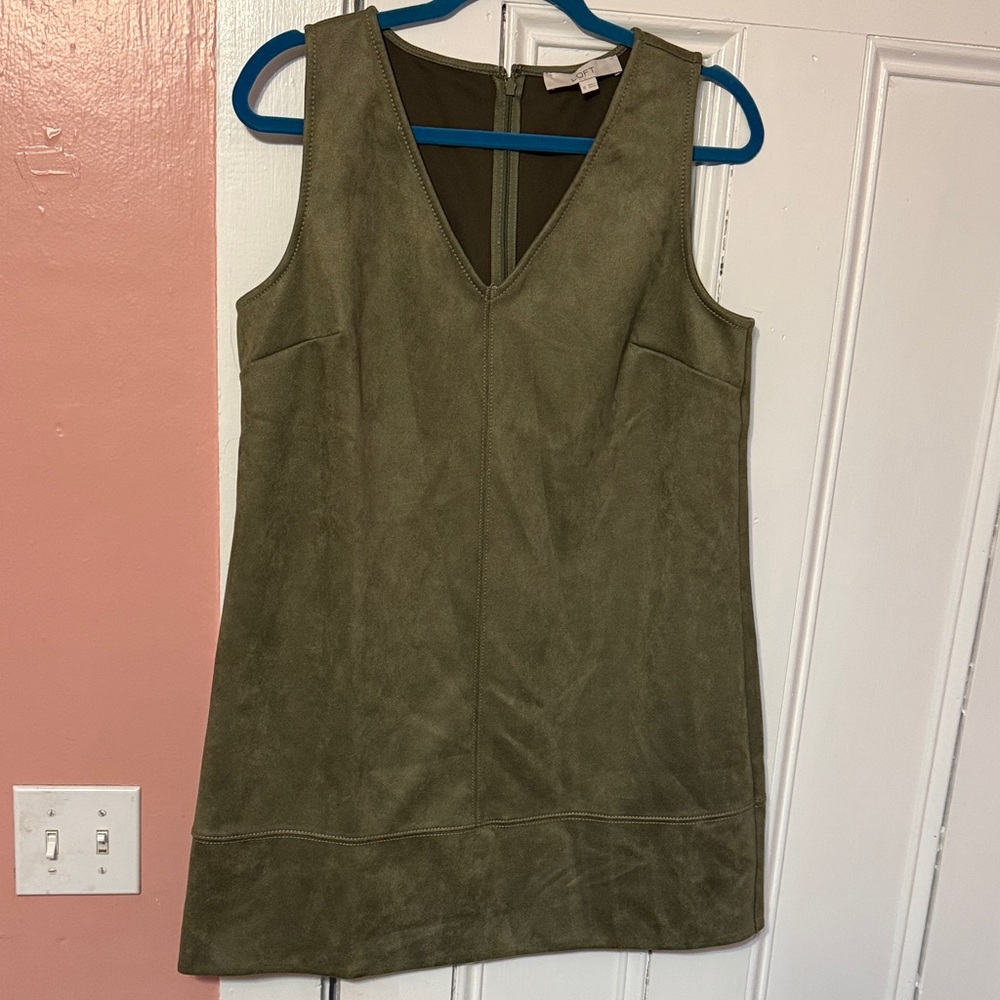 LOFT Olive Sleeveless Mini Dress